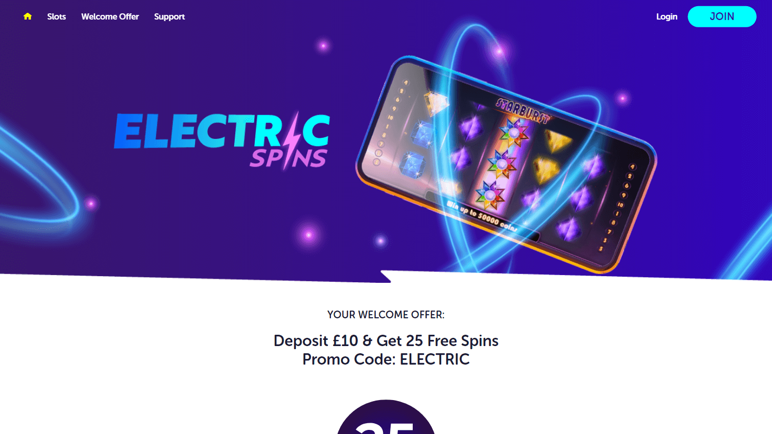 Electric Spins Casino Desktop screenshot